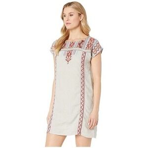 Johnny Was Ezra Shift Tunic Embroidered Tribal Motif Dress